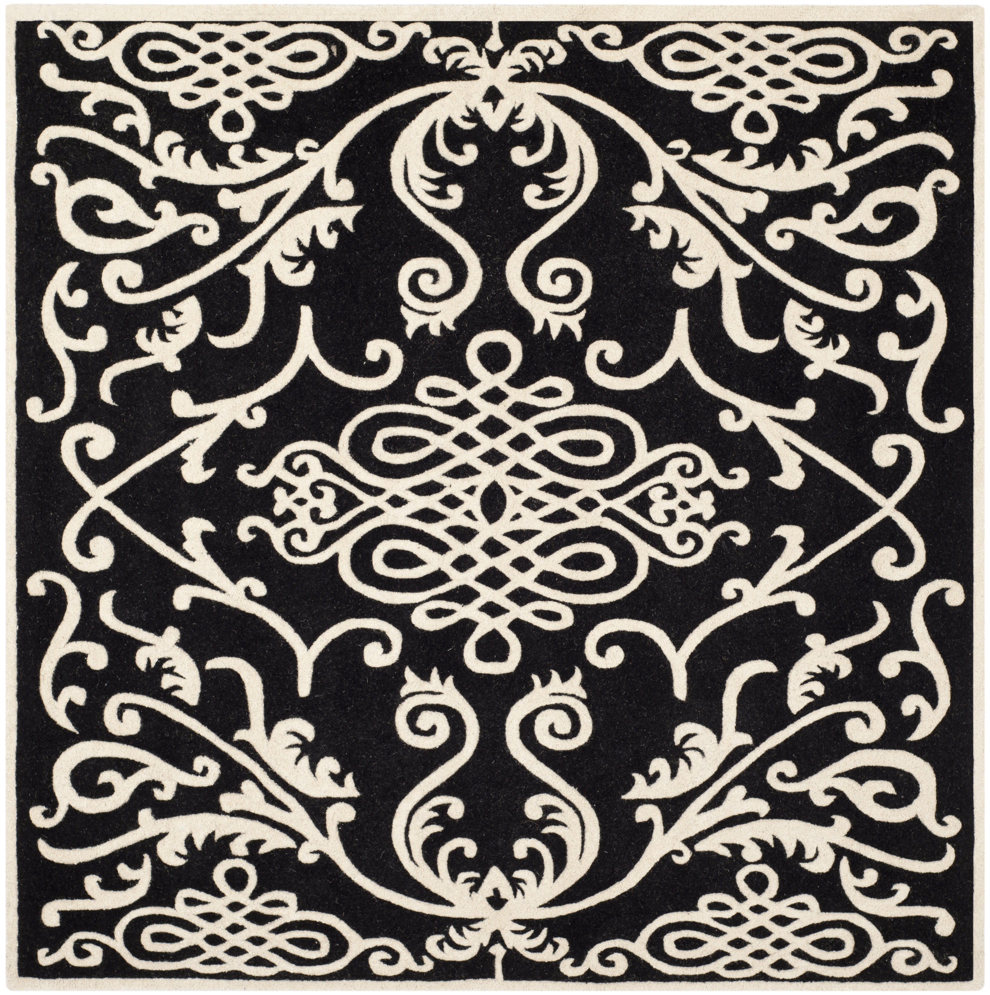 Safavieh Handmade Soho Razia N.Z. Wool Rug Black/Ivory 8'3